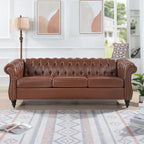 Canapé Chesterfield 3 places à accoudoirs arrondis, plusieurs coloris