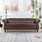 Canapé Chesterfield 3 places à accoudoirs arrondis, plusieurs coloris