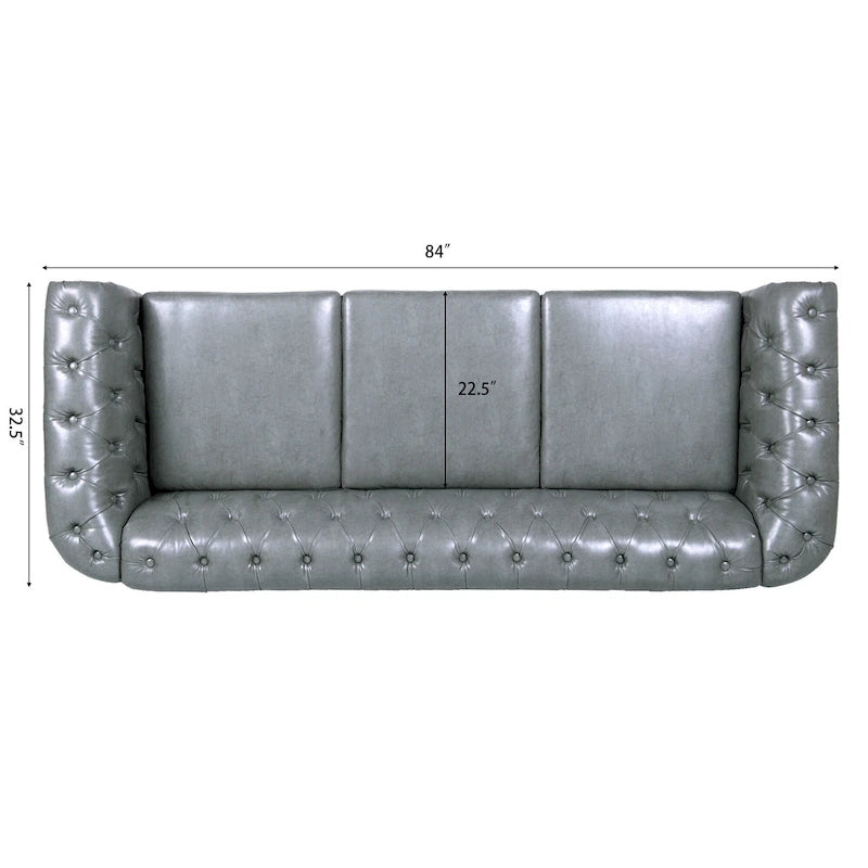 Canapé Chesterfield 3 places à accoudoirs arrondis, plusieurs coloris