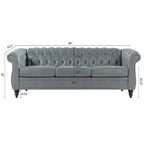 Canapé Chesterfield 3 places à accoudoirs arrondis, plusieurs coloris