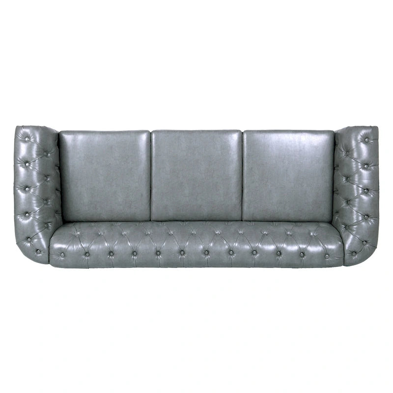 Canapé Chesterfield 3 places à accoudoirs arrondis, plusieurs coloris