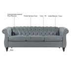 Canapé Chesterfield 3 places à accoudoirs arrondis, plusieurs coloris
