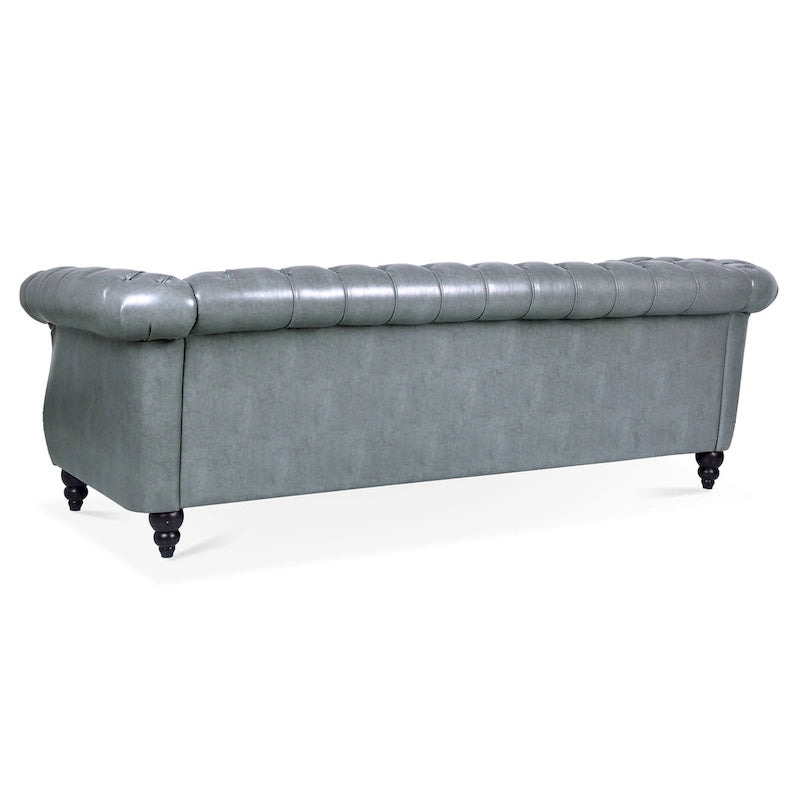 Canapé Chesterfield 3 places à accoudoirs arrondis, plusieurs coloris