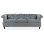 Canapé Chesterfield 3 places à accoudoirs arrondis, plusieurs coloris