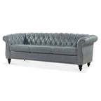 Canapé Chesterfield 3 places à accoudoirs arrondis, plusieurs coloris