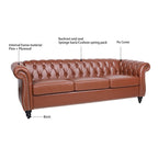 Canapé Chesterfield 3 places à accoudoirs arrondis, plusieurs coloris