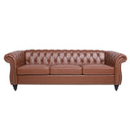 Canapé Chesterfield 3 places à accoudoirs arrondis, plusieurs coloris