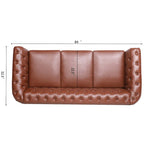 Canapé Chesterfield 3 places à accoudoirs arrondis, plusieurs coloris