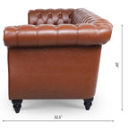 Canapé Chesterfield 3 places à accoudoirs arrondis, plusieurs coloris