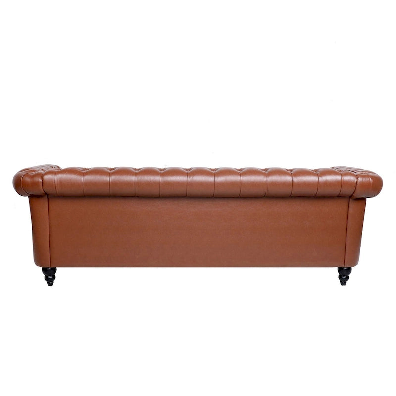 Canapé Chesterfield 3 places à accoudoirs arrondis, plusieurs coloris