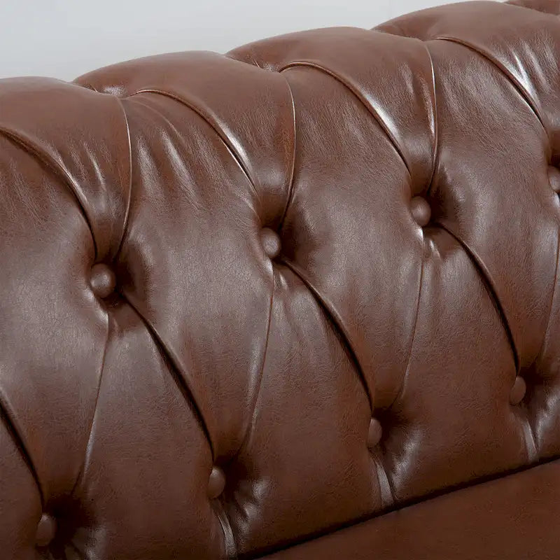 Canapé Chesterfield 3 places à accoudoirs arrondis, plusieurs coloris