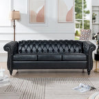 Canapé Chesterfield 3 places à accoudoirs arrondis, plusieurs coloris