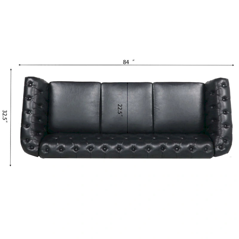 Canapé Chesterfield 3 places à accoudoirs arrondis, plusieurs coloris
