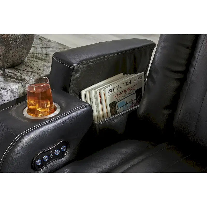 Canapé inclinable électrique Signature Design by Ashley Caveman Den Midnight - 86 L x 42 P x 42 H