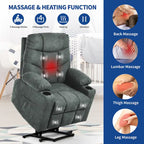 Fauteuil inclinable massant et chauffant en flanelle Moasis