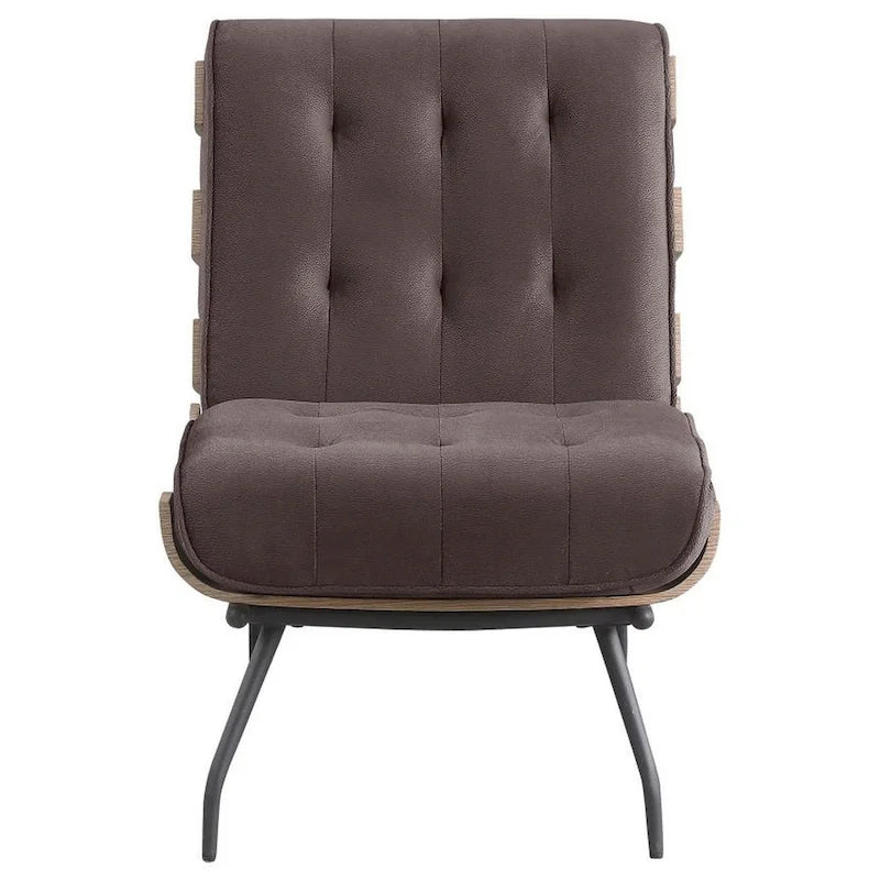 Fauteuil d'appoint Nain 35 pouces, coussin surdimensionné, dossier capitonné, marron foncé