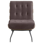 Fauteuil d'appoint Nain 35 pouces, coussin surdimensionné, dossier capitonné, marron foncé