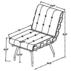 Fauteuil d'appoint Nain 35 pouces, coussin surdimensionné, dossier capitonné, marron foncé