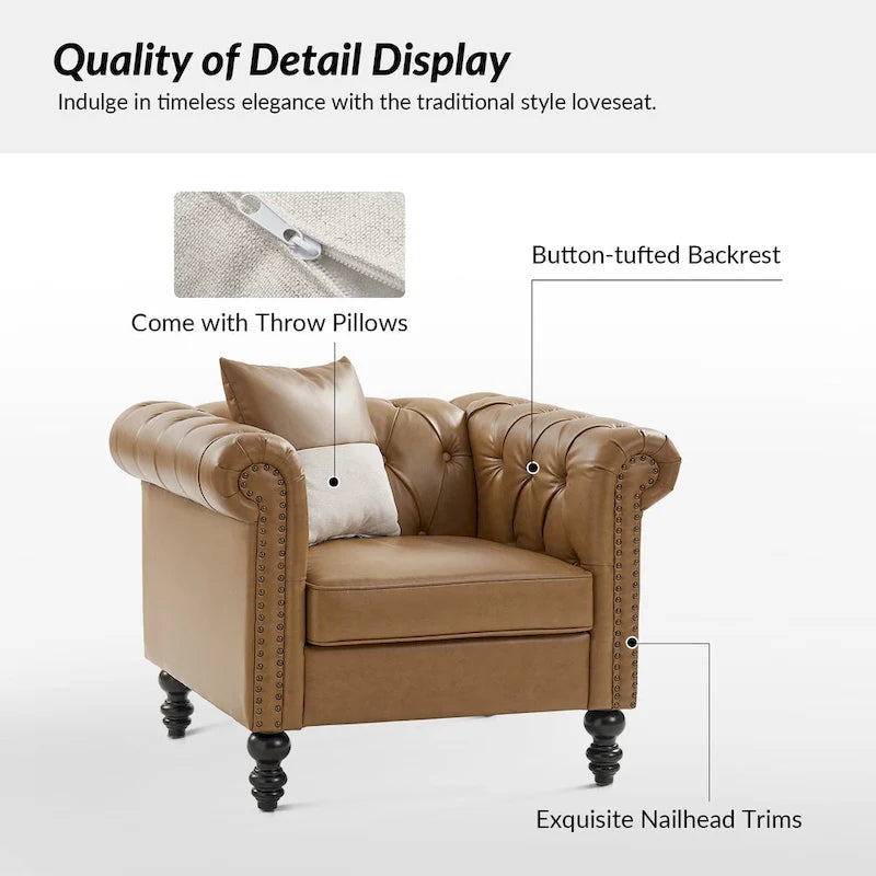 Fauteuil Faustina traditionnel avec pieds en bois massif de HULALA HOME