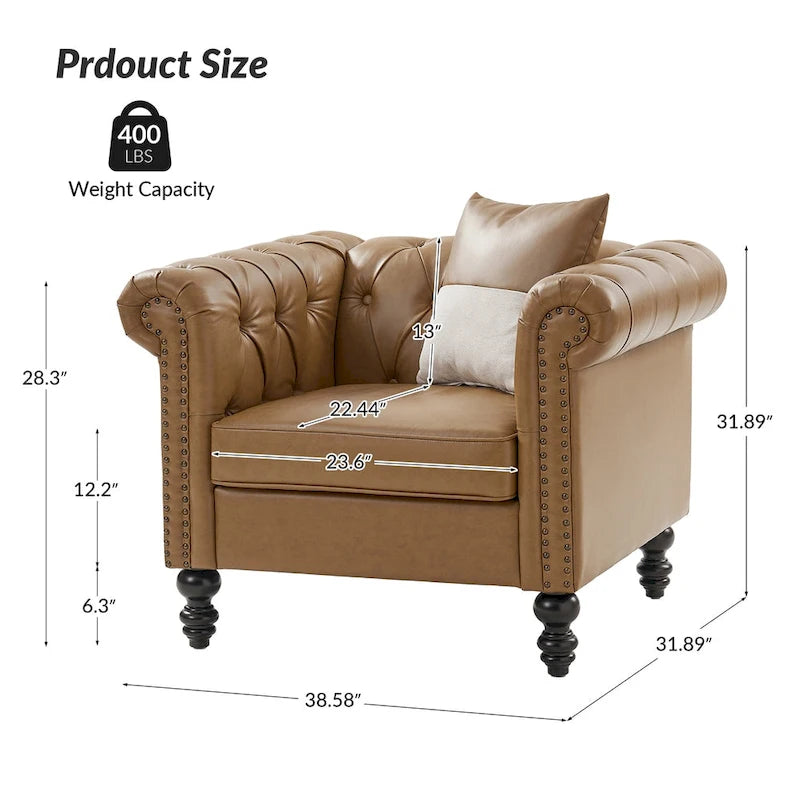 Fauteuil Faustina traditionnel avec pieds en bois massif de HULALA HOME