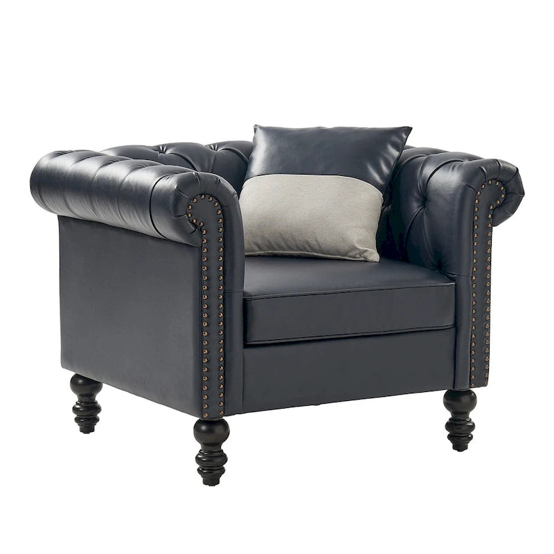 Fauteuil Faustina traditionnel avec pieds en bois massif de HULALA HOME
