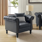 Fauteuil Faustina traditionnel avec pieds en bois massif de HULALA HOME