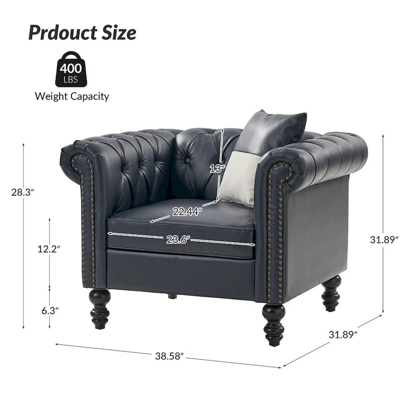 Fauteuil Faustina traditionnel avec pieds en bois massif de HULALA HOME