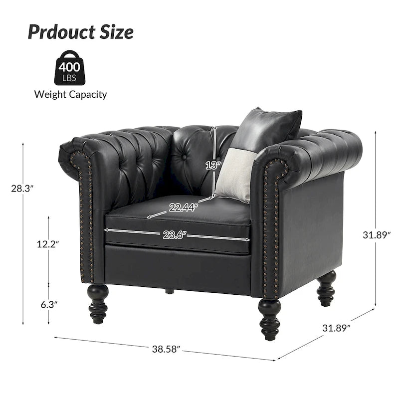 Fauteuil Faustina traditionnel avec pieds en bois massif de HULALA HOME