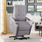 Fauteuil releveur massant inclinable, monoplace, gris clair / gris foncé