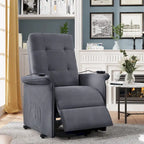 Fauteuil releveur massant inclinable, monoplace, gris clair / gris foncé