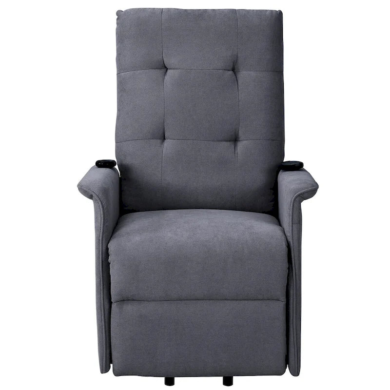 Fauteuil releveur massant inclinable, monoplace, gris clair / gris foncé