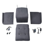 Fauteuil releveur massant inclinable, monoplace, gris clair / gris foncé