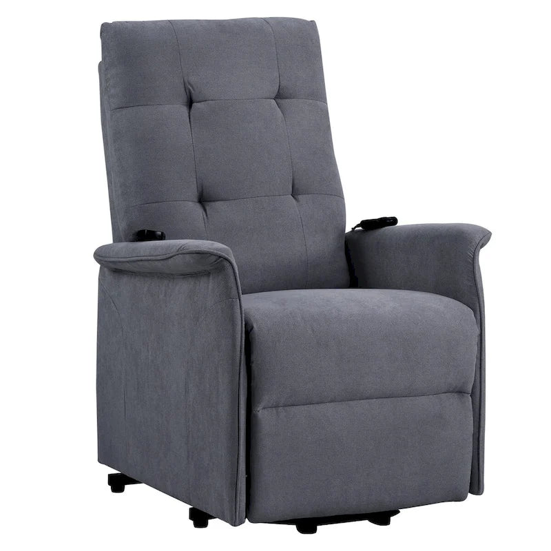Fauteuil releveur massant inclinable, monoplace, gris clair / gris foncé