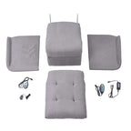 Fauteuil releveur massant inclinable, monoplace, gris clair / gris foncé