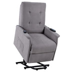 Fauteuil releveur massant inclinable, monoplace, gris clair / gris foncé