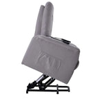 Fauteuil releveur massant inclinable, monoplace, gris clair / gris foncé