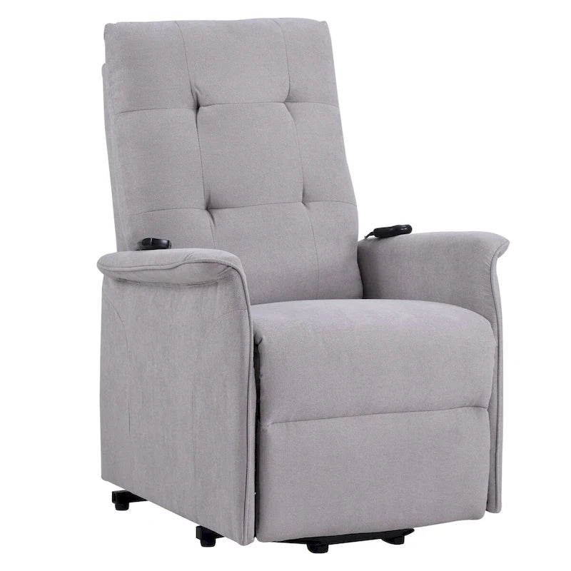 Fauteuil releveur massant inclinable, monoplace, gris clair / gris foncé