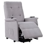 Fauteuil releveur massant inclinable, monoplace, gris clair / gris foncé