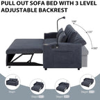 Canapé-lit convertible avec ports USB, poches latérales et support pivotant