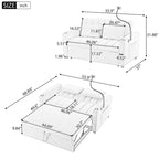 Canapé-lit convertible avec ports USB, poches latérales et support pivotant