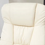 Fauteuil inclinable pivotant HOMCOM avec ottoman, cuir PU et repose-pieds avec base enveloppée, blanc crème