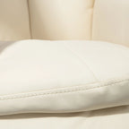 Fauteuil inclinable pivotant HOMCOM avec ottoman, cuir PU et repose-pieds avec base enveloppée, blanc crème