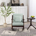 Fauteuil à bascule moderne en tissu tissé avec cadre en bois massif
