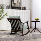 Fauteuil à bascule moderne en tissu tissé avec cadre en bois massif