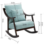 Fauteuil à bascule moderne en tissu tissé avec cadre en bois massif