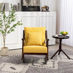 Fauteuil à bascule moderne en tissu tissé avec cadre en bois massif