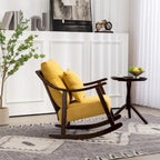 Fauteuil à bascule moderne en tissu tissé avec cadre en bois massif