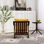 Fauteuil à bascule moderne en tissu tissé avec cadre en bois massif