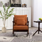 Fauteuil à bascule moderne en tissu tissé avec cadre en bois massif
