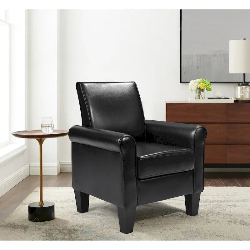 Fauteuil d'appoint moderne en cuir synthétique, lot de 1
